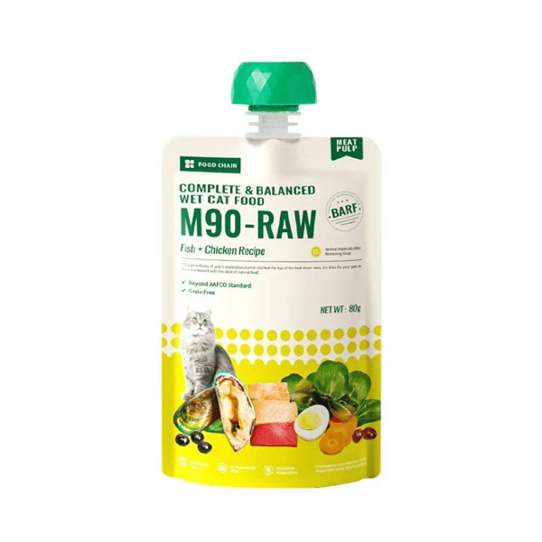 FOOD CHAIN 全營養貓用生骨肉主食醬包 吞拿魚+雞肉 80g (FC10059/fc10035_48) (圖片1)