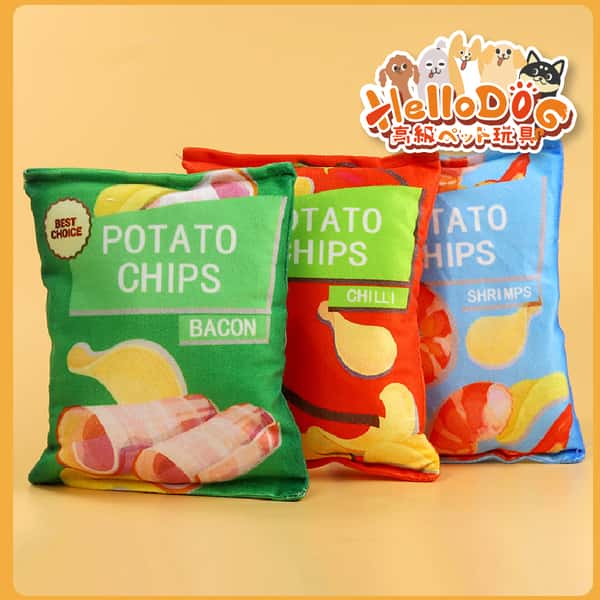 HelloDOG 玩具嚴選 狗狗訓練 來一包薯片吧狗(內含響紙) (圖片1)