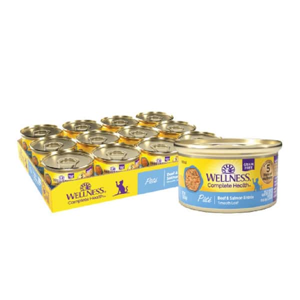 WELLNESS WELLNESS 貓罐頭 Complete Health 無穀物 Pate營養系列 牛肉及三文魚 3oz 85g 3oz 正面圖