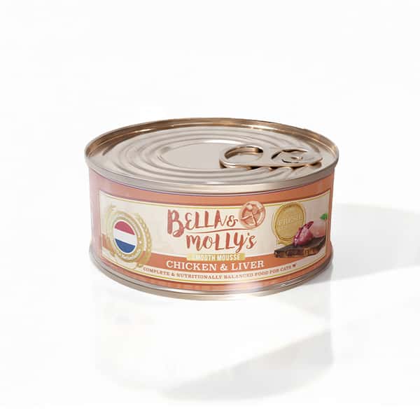 Bella & Molly's Bella & Molly's 荷蘭罐 貓罐頭 AAFCO 主食罐 護眼配方 雞肉及雞肝慕絲 80g 80g 正面圖