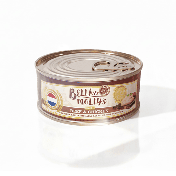 Bella & Molly's 荷蘭罐 貓罐頭 AAFCO 主食罐 強身配方 牛肉及雞肉肉醬 80g (圖片1)