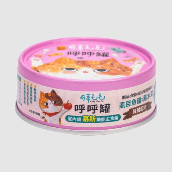 可蒂毛毛 可蒂毛毛 貓罐頭 機能主食呼呼罐 虱目魚雞+黑木耳 腎臟配方 80g 80g  正面圖