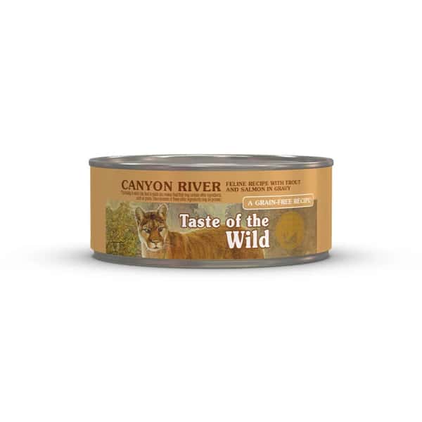 Taste Taste of the Wild 主食貓罐頭 無穀物汁煮肉粒 鱒魚+煙燻三文魚 3oz 3oz 正面圖