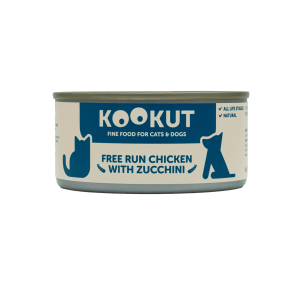 KOOKUT KOOKUT 貓狗罐頭 100% 天然 放養雞肉雞肝及意大利青瓜 150g 150g 正面圖