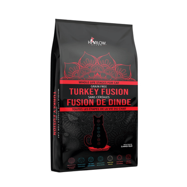 Harlow Blend 楓葉 全貓糧 無穀物 鮮火雞,海洋鱈魚,蔬果全貓乾糧 12lb (黑紅) (新包裝) (HR-124110) (圖片1)