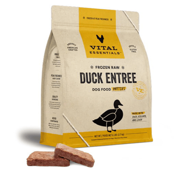 VITAL ESSENTIALS 狗糧 凍乾脫水生肉糧 迷你肉餅 鴨肉 14oz (681037) (圖片1)
