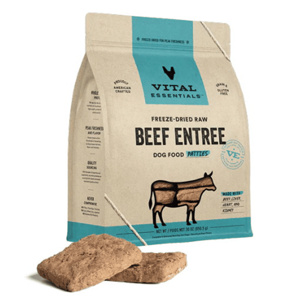 VITAL ESSENTIALS 狗糧 凍乾脫水生肉糧 迷你肉餅 牛肉 30oz (681006) (圖片1)