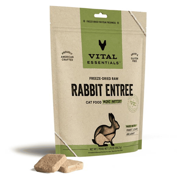 VITAL ESSENTIALS 貓糧 凍乾脫水生肉糧 迷你肉餅 兔肉 3.75oz (691081) (圖片1)