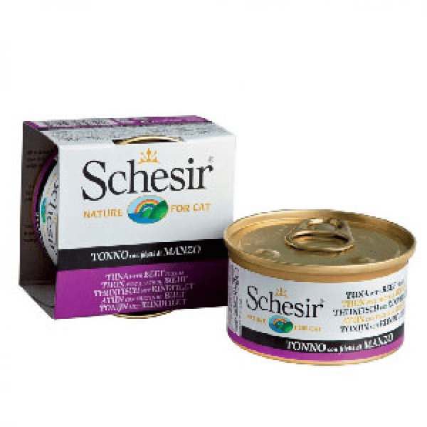 Schesir 啫喱貓罐頭 吞拿魚及牛肉飯 85g (圖片1)