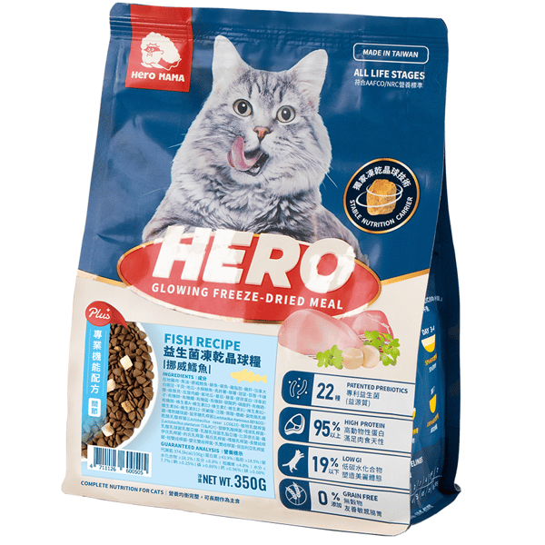 HeroMama HeroMama 貓糧 益生菌晶球糧 機能關節鱈魚 350gJS050 350g  正面圖