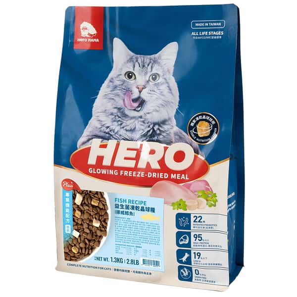 HeroMama 貓糧 益生菌晶球糧 機能關節鱈魚 1.3kg (圖片1)