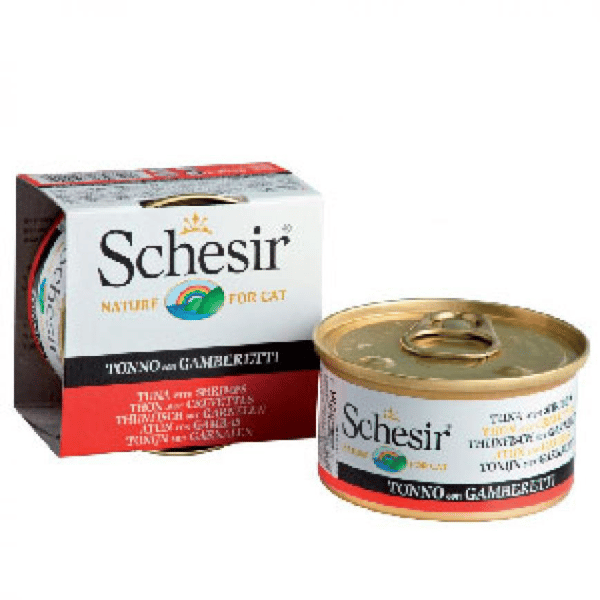 Schesir 啫喱貓罐頭 吞拿魚及鮮蝦飯 85g (圖片1)