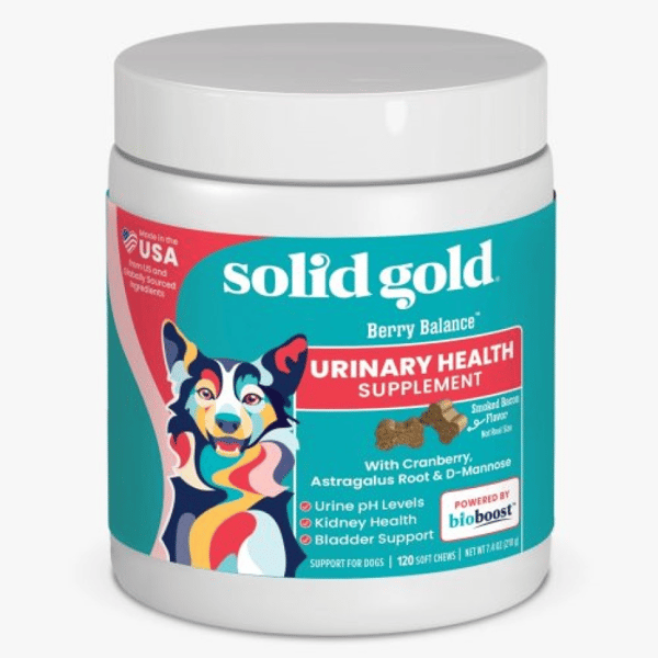 solidgold素力高 Berry Balance Chew 紅莓藍莓精華肉粒(煙肉味) 120粒 (犬用) (SG612A) (圖片1)