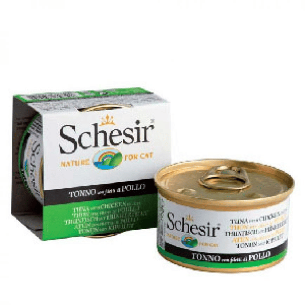 Schesir 啫喱貓罐頭 吞拿魚及雞肉絲飯 85g (圖片1)