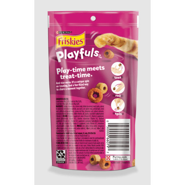 Friskies喜躍 Friskies喜躍 Playfuls 貓零食 貓脆餅 三文魚+蝦 2.1oz 1oz 正面圖
