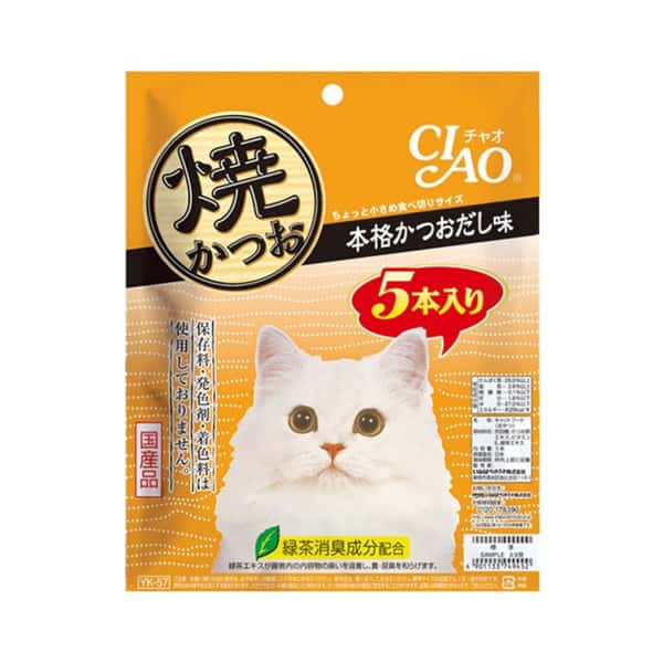 CIAO CIAO 貓零食 日本燒鰹魚條 鰹魚湯味 5條裝 正面圖
