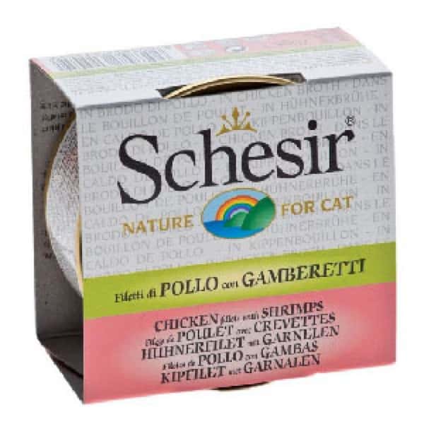 Schesir 湯煮貓罐頭 雞肉及蝦肉 70g (圖片1)