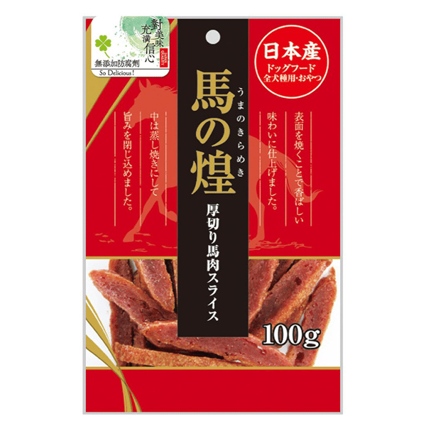 日本Q-Pet 狗小食 馬の煌 厚切馬肉片 100g (KQ046) (圖片1)