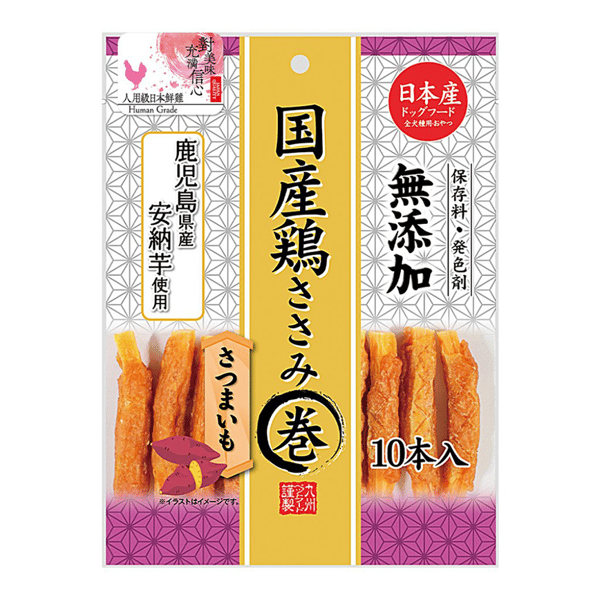日本Q-Pet 狗小食 愛情餐廳 雞肉番薯棒 10本 80g (KQ901) (圖片1)