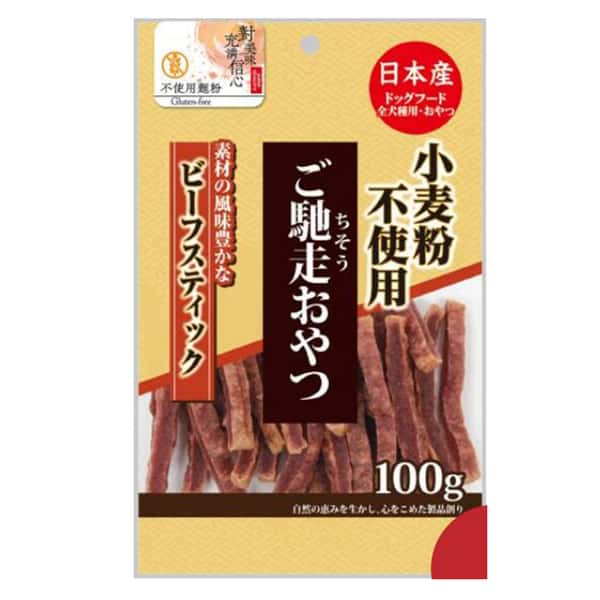 日本Q-Pet 日本Q-Pet 狗小食 御馳走 牛肉條 100g 100g 正面圖