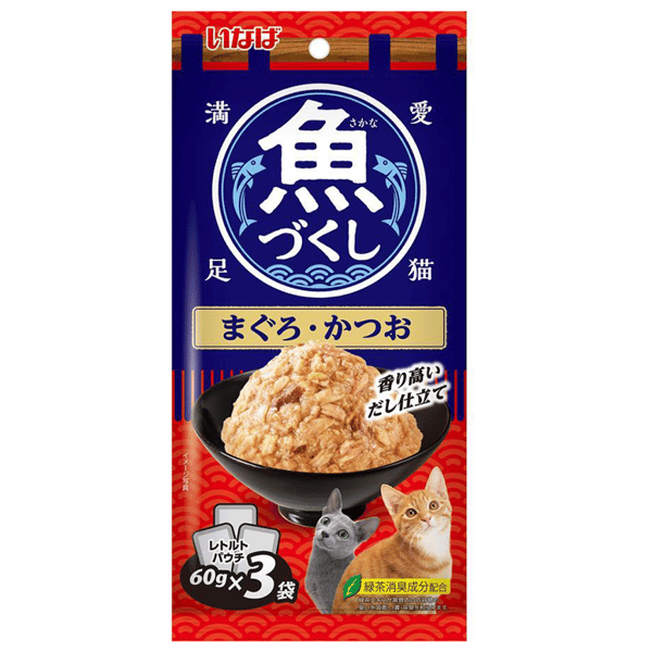 CIAO 袋裝貓濕糧 日本 INABA 魚盛 吞拿魚+鰹魚 60g×3袋 (TCR-171) (圖片1)