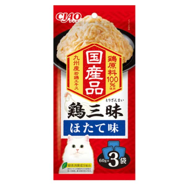 CIAO 貓濕糧 日本 INABA 雞三味 帶子味 60g×3袋 (IC-532) (圖片1)