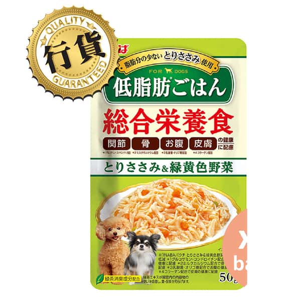 CIAO CIAO 狗濕糧 日本INABA綜合營養軟包 雞肉+綠黃色野菜 50g 50g 正面圖