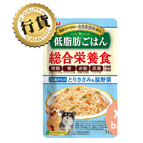 CIAO 狗濕糧 日本INABA綜合營養軟包 11嵗+犬用 雞肉+溫野菜 50g (QDR-135) (圖片1)