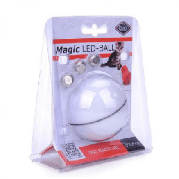 LED 貓玩具 閃光滾動發光球逗貓玩具 (白) (圖片1)