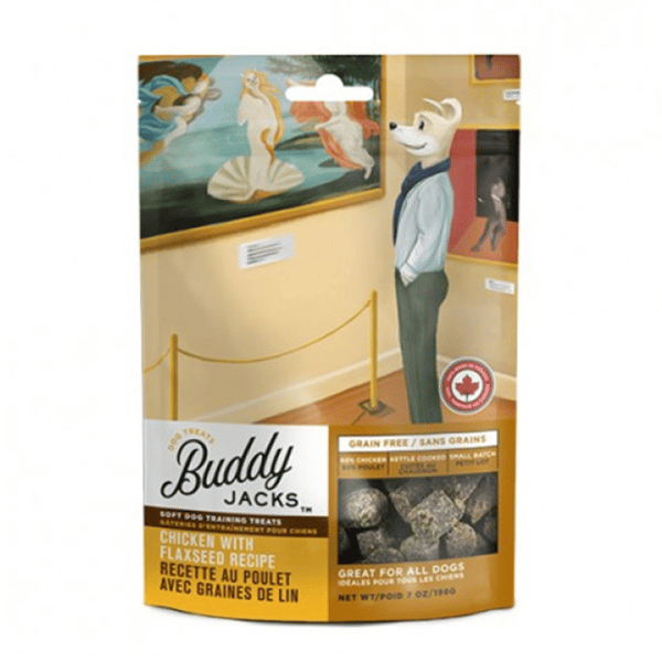 Buddy Buddy JACK'S 香軟狗小食 雞肉亞麻籽 198g 198g 正面圖