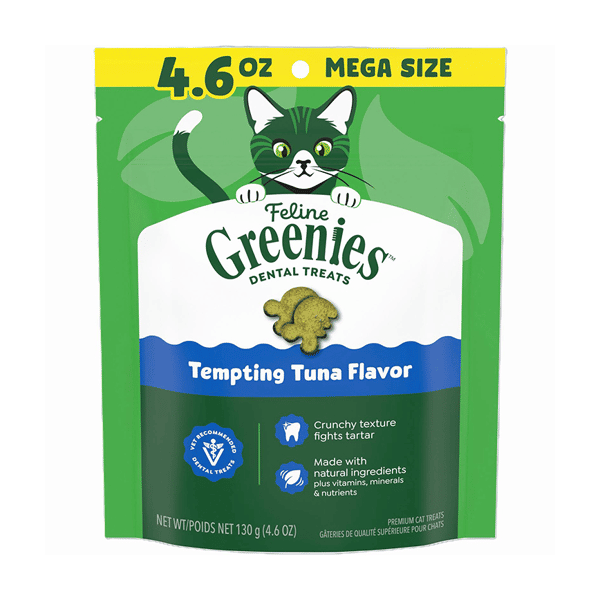 Greenies貓齒靈 貓零食 潔齒餅 Tempting Tuna Flavor 吞拿魚 4.6OZ (10205272) (GR204) (新舊包裝隨機發貨) (圖片1)