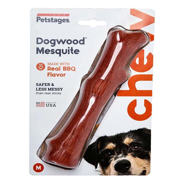 Petstages Petstages 燒烤味耐咬木頭潔齒骨 中 正面圖