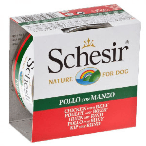 Schesir 啫喱狗罐頭 雞肉及牛肉 150g (圖片1)