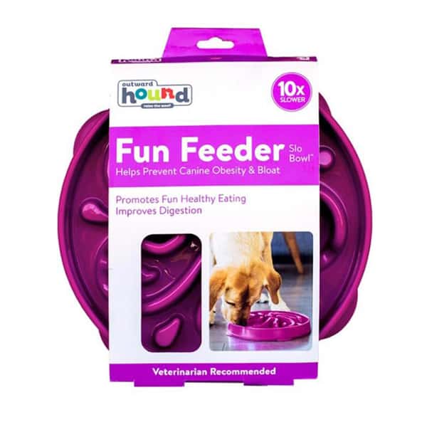 outward outward hound 好玩慢食碗 花朵 紫 大   正面圖