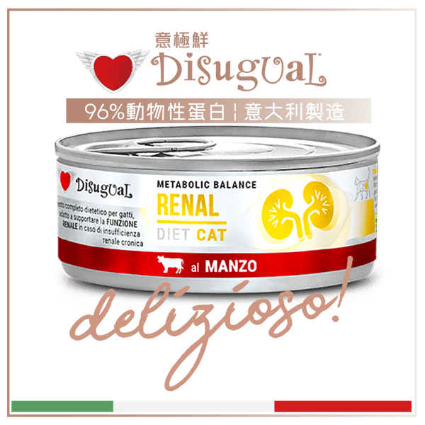 Disugual Disugual 意極鮮 處方糧 貓罐頭 腎臟配方 牛肉 85g  | 意大利製造 - 限時優惠價 85g  正面圖