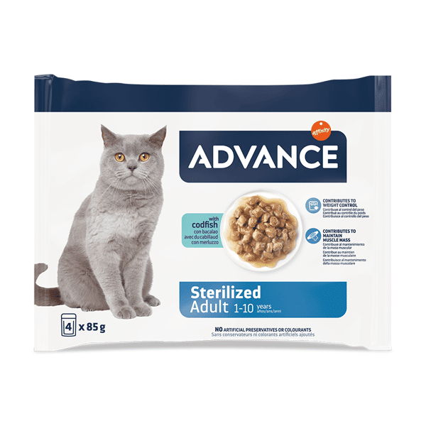 ADVANCE 貓濕糧 日常護理 絕育成貓配方 鱈魚 85g X 4包 (964534) (新舊包裝隨機發貨) (圖片1)