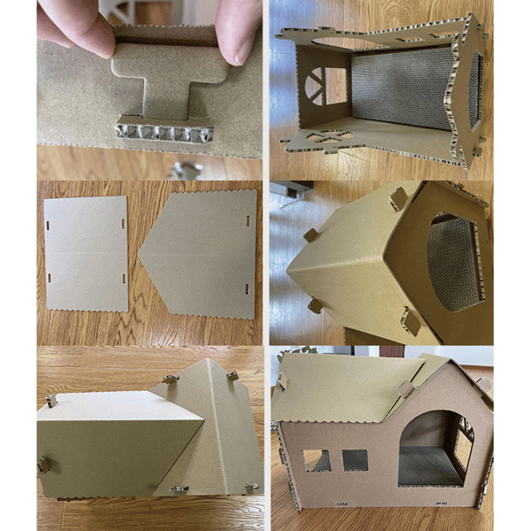 HelloDOG 玩具嚴選 瓦楞紙貓抓板 貓別墅貓屋 (圖片5)