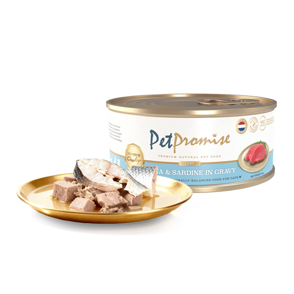 Pet Promise Premium Canned Food Complete and Balanced Tuna & Sardine In Gravy 80g (圖片1)