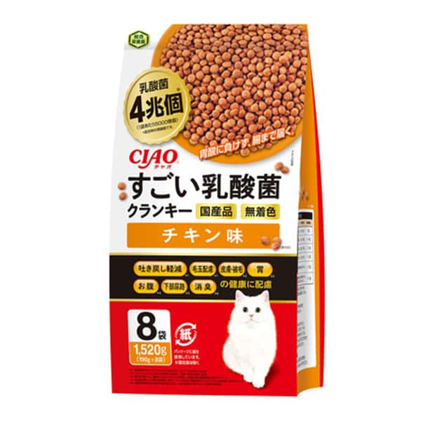 CIAO 貓糧 4兆個乳酸菌健腸配方 雞肉味 190g×8袋 (P-313) (圖片1)