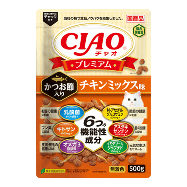 CIAO 貓糧 健康功能系列 鰹魚片及雞肉混合味 500g (P-260) (圖片1)