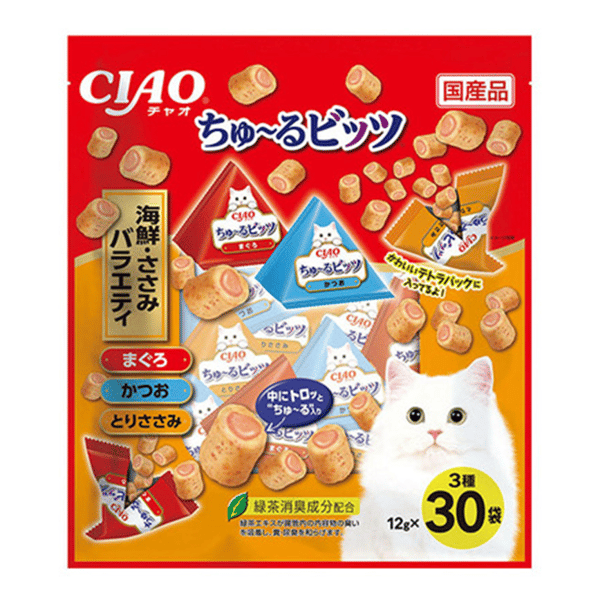 CIAO 貓零食 果凍啫哩杯 吞拿魚及雞肉混合味 12g×30袋 (CS-206) (圖片1)
