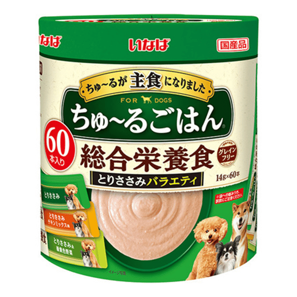 CIAO Dog Meat Puree Rice Meat Sauce Series Chicken and wild vegetables 14g x 60 pieces (DS-256) (圖片1)