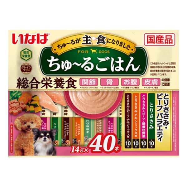 CIAO Dog Meat Puree Rice Meat Sauce Series Chicken and Wild Vegetables and Beef Flavor 14g x 40 pieces(DS-268) (圖片1)