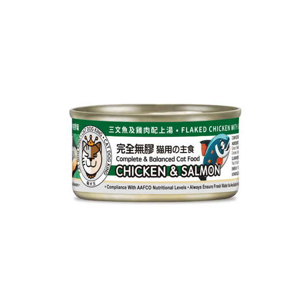 貓犬王 貓罐頭 三文魚雞肉肉絲湯主食罐 80g (圖片1)