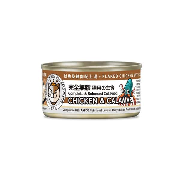 貓犬王 貓罐頭 魷魚及雞肉肉絲湯主食罐 80g (圖片1)