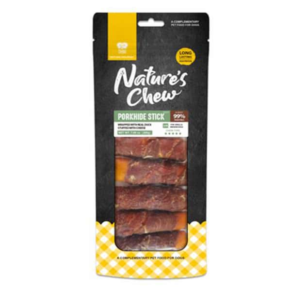 NATURA NATURA NOURISH Nature's Chew 豬⽪磨牙棒鴨⾁芝⼠ 200g 200g 正面圖