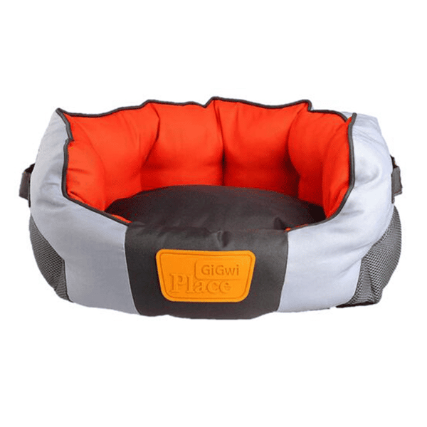GiGwi Canvas Soft Bed Light Gray/Orange M (8325) (圖片1)