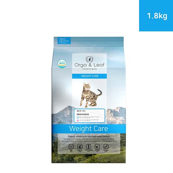 Orga Orga & Leaf 貓糧 成貓適盈配⽅ 1.8kg 8kg 正面圖