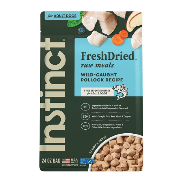 Instinct 狗糧 無穀物凍乾生肉主食糧 狹鱈魚 24oz (614289) (新舊包裝隨機發貨) (圖片1)