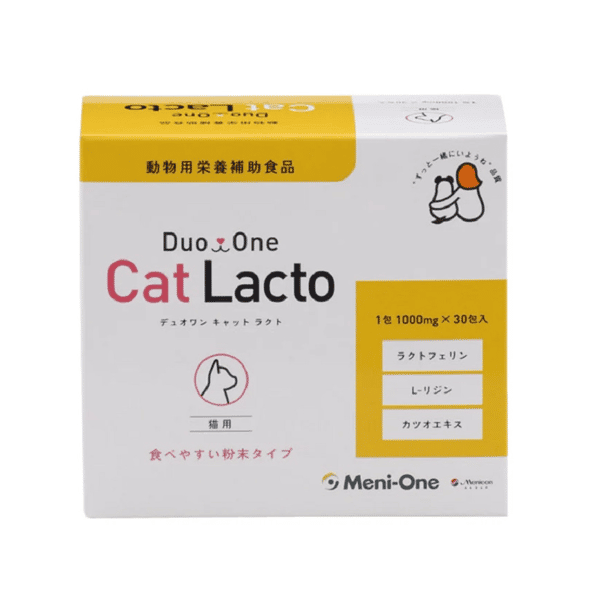 日本Meni-One Duo One 乳鐵蛋白 賴氨酸補充劑 鰹魚精華 (貓用) 1000mg 30支入 (190660) (圖片1)